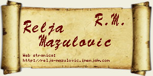 Relja Mazulović vizit kartica